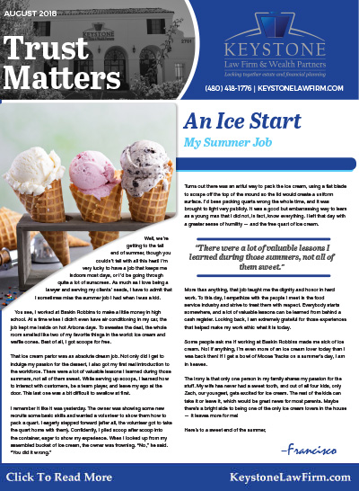 August 2018 Trust Matters Newsletter