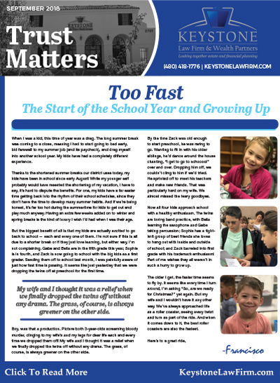 September 2018 Trust Matters Newsletter