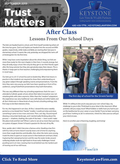 September 2019 Trust Matters Newsletter