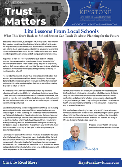 Life Lessons From Local Schools - Keystone Law Firm Arizona Newsletters