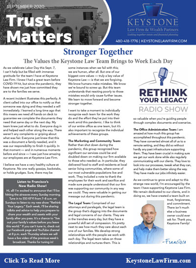 Stronger Together - Keystone Law Firm Arizona Newsletters