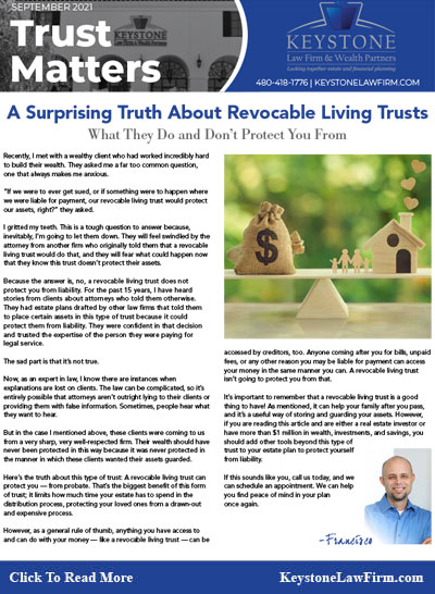 A Surprising Truth About Revocable Living Trusts - Keystone Law Firm Arizona Newsletters